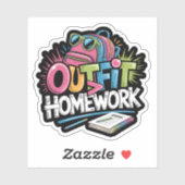 Outfit Over Homework Funny Graffiti シール (シート)