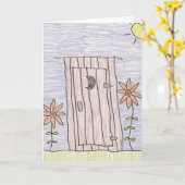 Outhouseグリーティングカード カード (黄色い花)