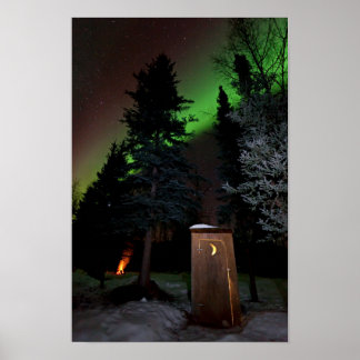 Outhouse under the Winter Aurora ポスター