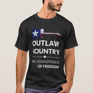 Outlaw Countryフリーダムギターのサウンドトラック Tシャツ