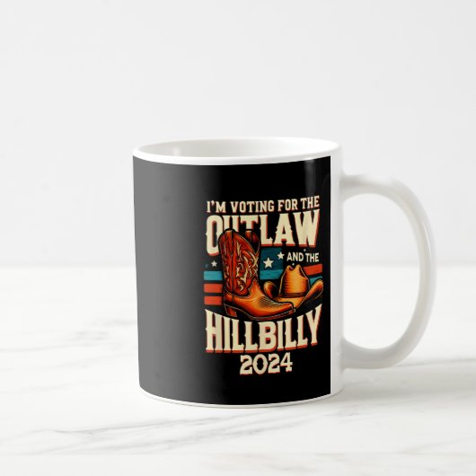 Outlaw Hilbilly 2024米国選挙日カウボーイシューズ コーヒーマグカップ (右)