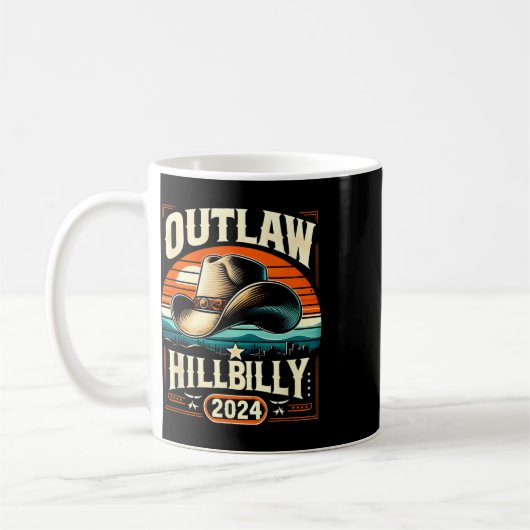 Outlaw Hilbilly 2024米国選挙日カウボーイハット コーヒーマグカップ (左)