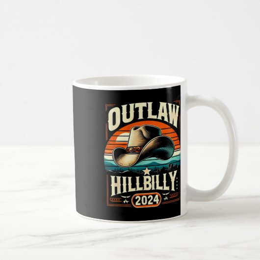 Outlaw Hilbilly 2024米国選挙日カウボーイハット コーヒーマグカップ (右)