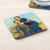 Outlaws Bonnie & Clyde The Barrow Gang Painting コースター (左側)