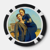 Outlaws Bonnie & Clyde The Barrow Gang Painting ポーカーチップ (裏面)