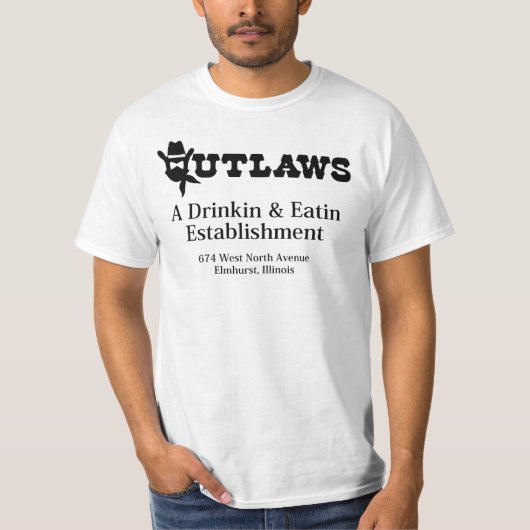 Outlaws Restaurant & バー, Elmhurst, IL Tシャツ (正面)