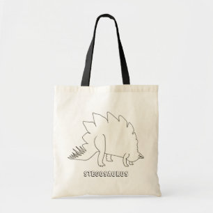 Outline Artスケッチ- Stegosaurus,キャンバスバッグ トートバッグ