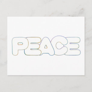 Outline Art - Peace – カラーの単語、ポストカード ポストカード
