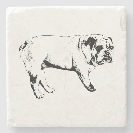 Outline Bulldog Coasters ストーンコースター (正面)