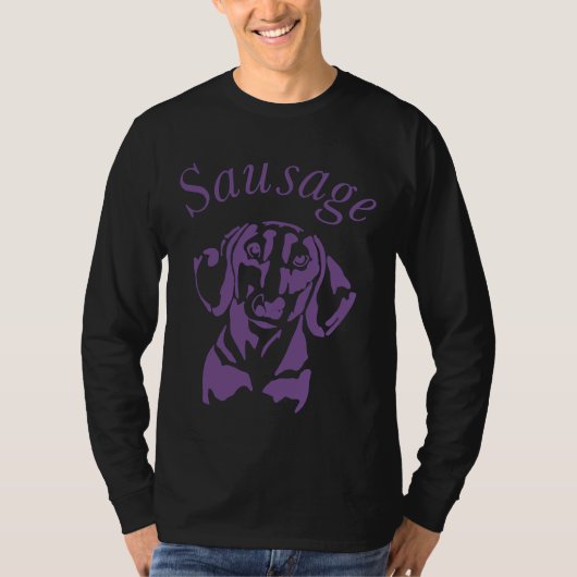 Outline Minature Dachshund ‘sausage’ Tシャツ (正面)