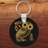 Outline of Athenian Owl from Ancient Greek Coin キーホルダー (正面)
