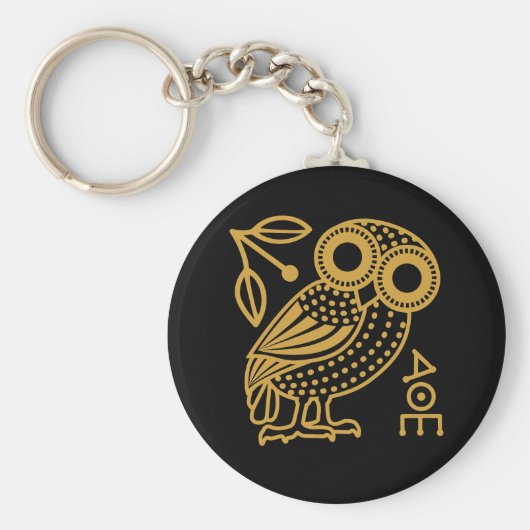 Outline of Athenian Owl from Ancient Greek Coin キーホルダー (正面)