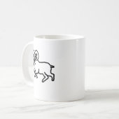 Outline Ram Zodiac Mug | Minimal Aries Silhouette コーヒーマグカップ (正面左)