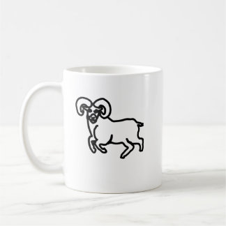 Outline Ram Zodiac Mug | Minimal Aries Silhouette コーヒーマグカップ