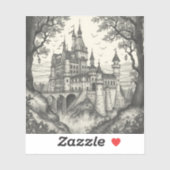 outlines of fairy tale castles and enchanted lands シール (シート)