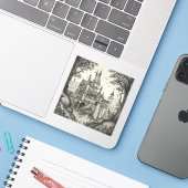 outlines of fairy tale castles and enchanted lands シール (ノートパソコンとiPhone)