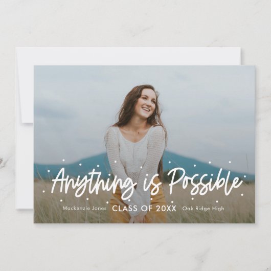 Outlookの前向き編集可能な色の卒業試験 招待状 (正面)