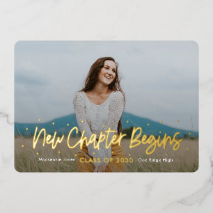 Outlookフォイル前向き卒業招待状フォイルI 箔招待状