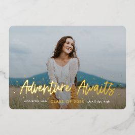 Outlookホイル前向き卒業招待状 箔招待状