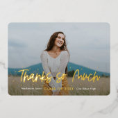 Outlookホイ前向きル卒業サンキューカード 箔招待状 (正面)