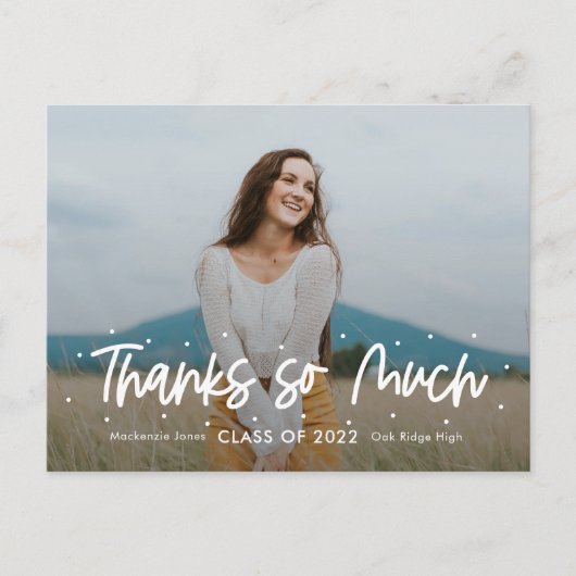 Outlook卒業前向き写真ありがとう ポストカード (正面)