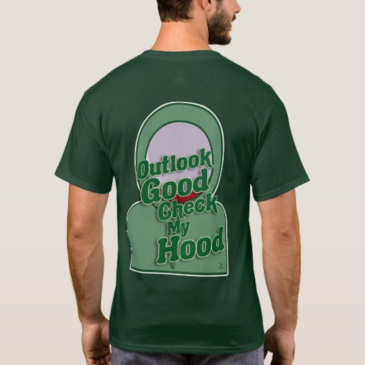 Outlook良いチェック私のフード漫画おもしろいアート Tシャツ (裏面)