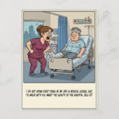 Outraged Nurse Yelling at Stunned Patient Get Well ポストカード (正面)