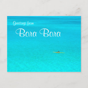 Outrigger canoe in Bora Bora文字はがき ポストカード