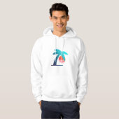 Outrun Retro Classic Palm Logo hoodie パーカ (正面フル)