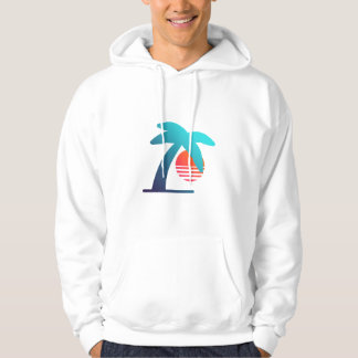 Outrun Retro Classic Palm Logo hoodie パーカ