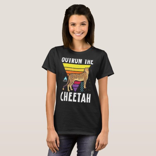Outrun The Cheetah Wildlife Animal Zookeeper Tシャツ (正面フル)