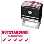 "OUTSTANDING!" +チューターの名前ラバースタンプ セルフインキングスタンプ (インサイチュ)