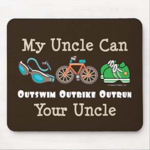 Outswim Outbike Outrun Triathlon叔父さんのマウスパッド マウスパッド