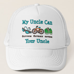 Outswim Outbike Outrun Triathlon叔父さんの帽子 キャップ