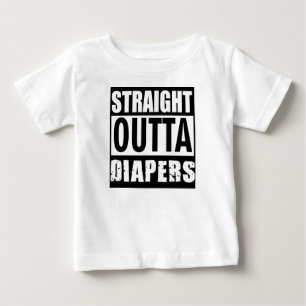 Outtaのまっすぐなおむつ、幼児のティー ベビーTシャツ