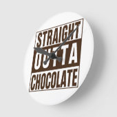 Outtaまっすぐなブラウンチョコレート ラウンド壁時計 (傾斜)