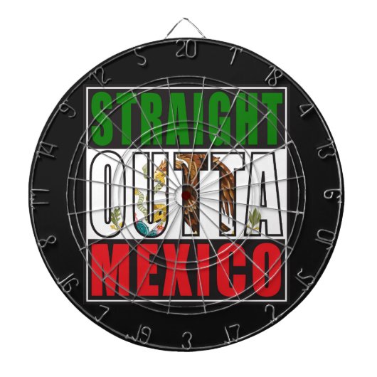 Outtaまっすぐなメキシコの旗 ダーツボード (正面)