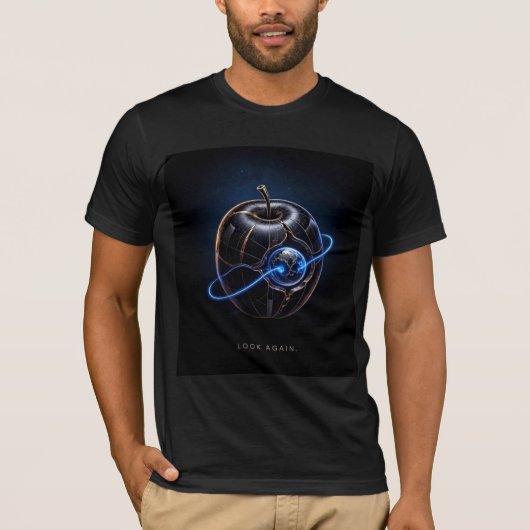 OUTTA SPACE — 青りんご: 星を貫く惑星Tシャツ Tシャツ (正面)