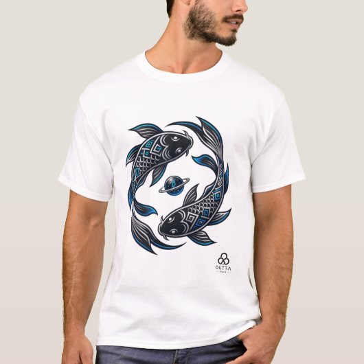 OUTTA SPACE — 魚の軌道 Tシャツ (正面)