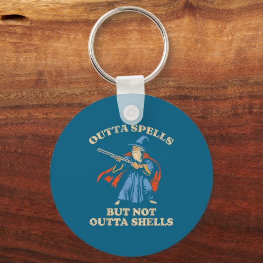 Outta Spells But Not Outta Shells Wizard Fantasy M キーホルダー (正面)