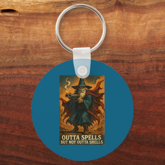 Outta Spells But Not Outta Shells Wizard Fantasy M キーホルダー (正面)
