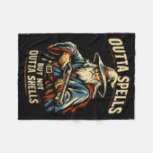 Outta Spells But Not Outta Shells Wizard Fantasy M フリースブランケット (正面(横))