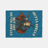 Outta Spells But Not Outta Shells Wizard Fantasy M フリースブランケット (正面(横))