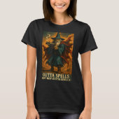 Outta Spells But Not Outta Shells Wizard Fantasy M Tシャツ (正面)