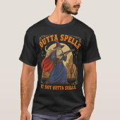 Outta Spells But Not Outta Shells Wizard Fantasy M Tシャツ (正面)