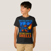 Outta Spells But Not Outta Shells Wizard Fantasy M Tシャツ (正面フル)