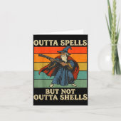 Outta Spells But Not Outta Shells Wizard Retro Fan カード (正面)