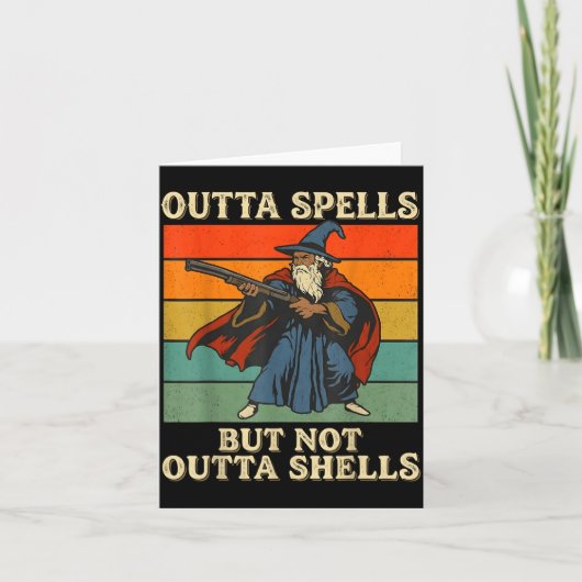 Outta Spells But Not Outta Shells Wizard Retro Fan カード (正面)