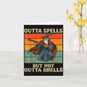 Outta Spells But Not Outta Shells Wizard Retro Fan カード (黄色い花)
