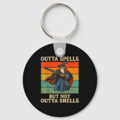 Outta Spells But Not Outta Shells Wizard Retro Fan キーホルダー (正面)